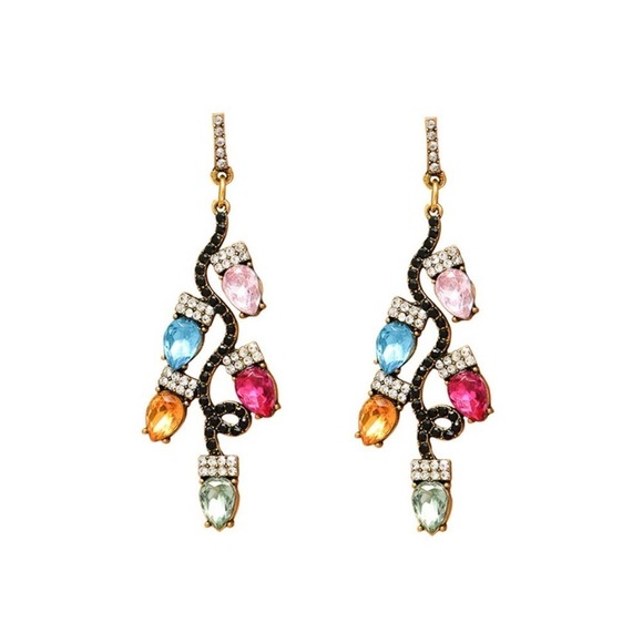 DAZZLING Christmas string of lights rhinestone earrings - Picture 1 of 6